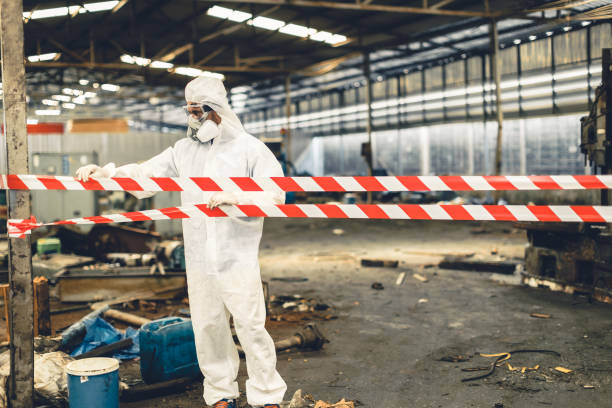 Professional Biohazard Cleanup technician working in Huntsville, TX